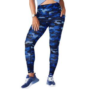 Love & Sports Blue and Black Camo Leggings Women's Size Medium